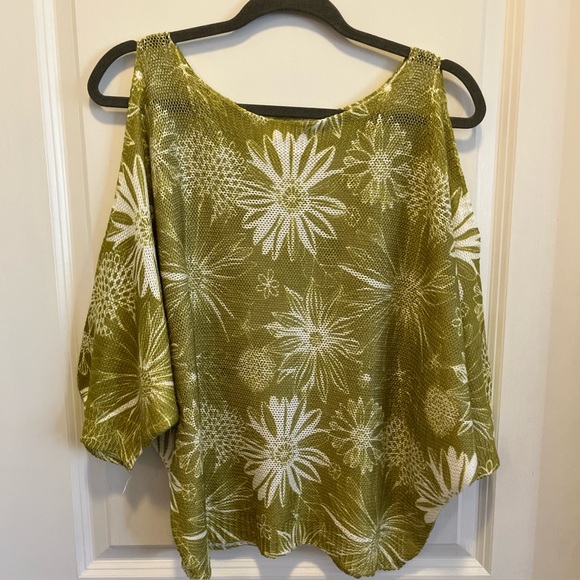 Luisa Ricci Made in Italy Green & White Knit Sweater Size M in Great Condition - Picture 1 of 4